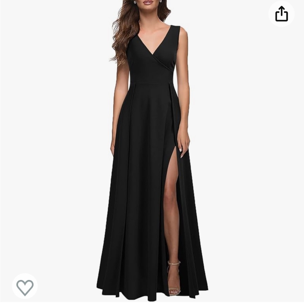 MUSHARE BLACK HIGH SLIT DRESS